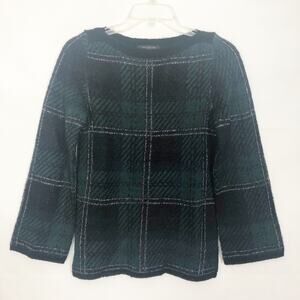 Ann Taylor Petite Wool Blend Color Block Sweater